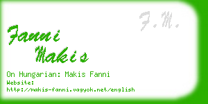 fanni makis business card
